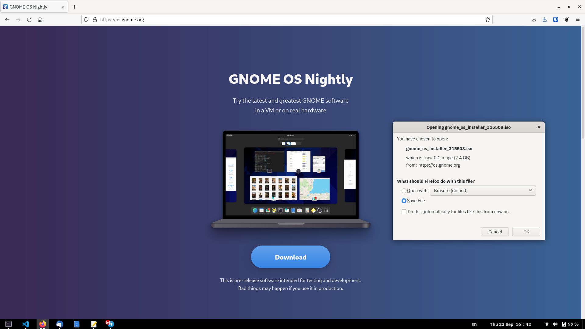 Trying GNOME 41
