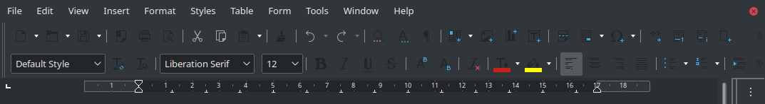 breeze dark theme for libreoffice writer