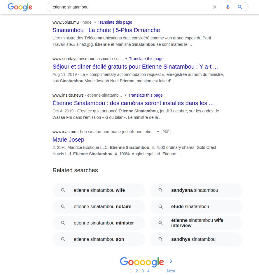 Screenshot of Google Search