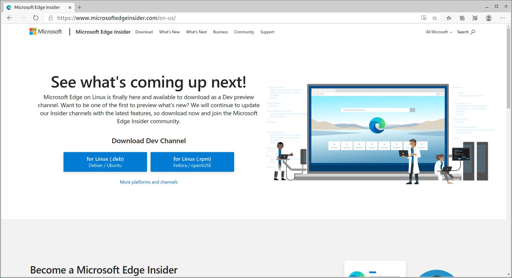 Microsoft Edge preview for Linux