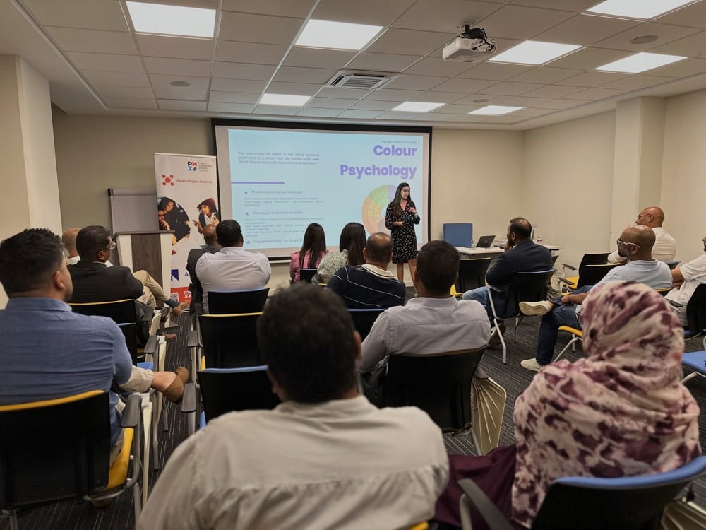 Nadja Rawat explaining the Colour Psychology