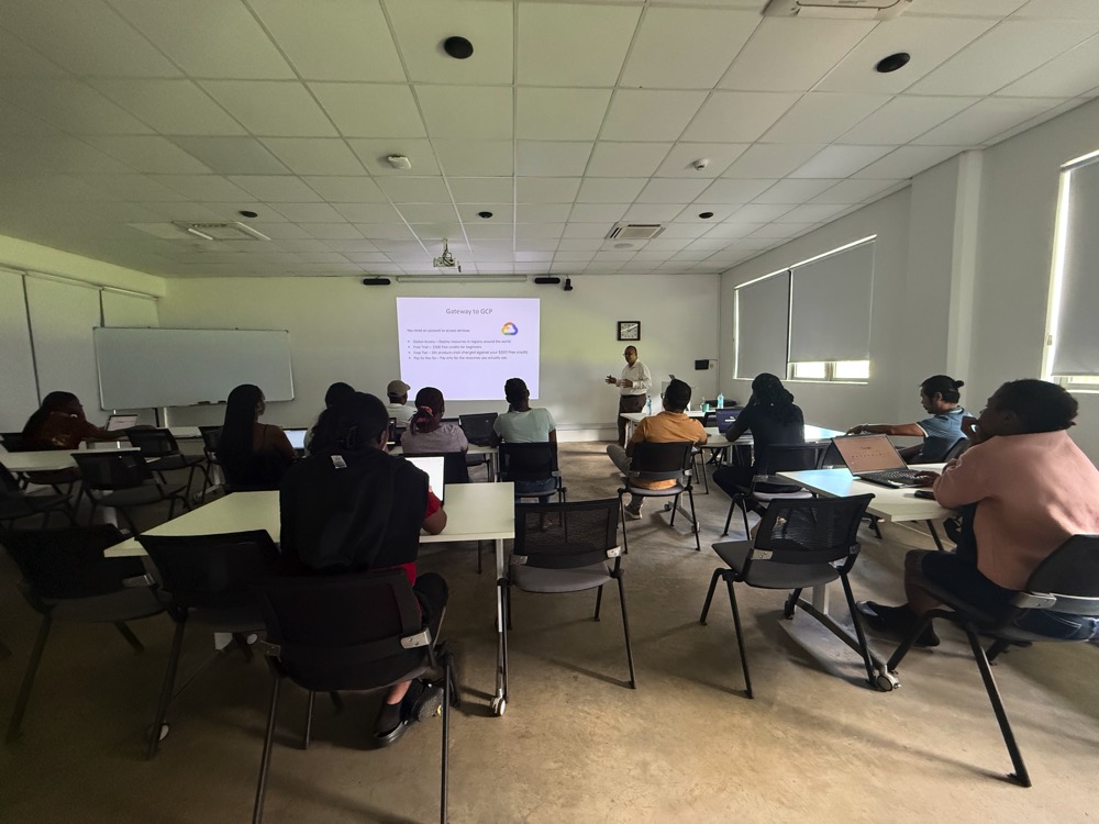 Eddy Lareine presenting GCP Regions & Zones at ALCHE Mauritius