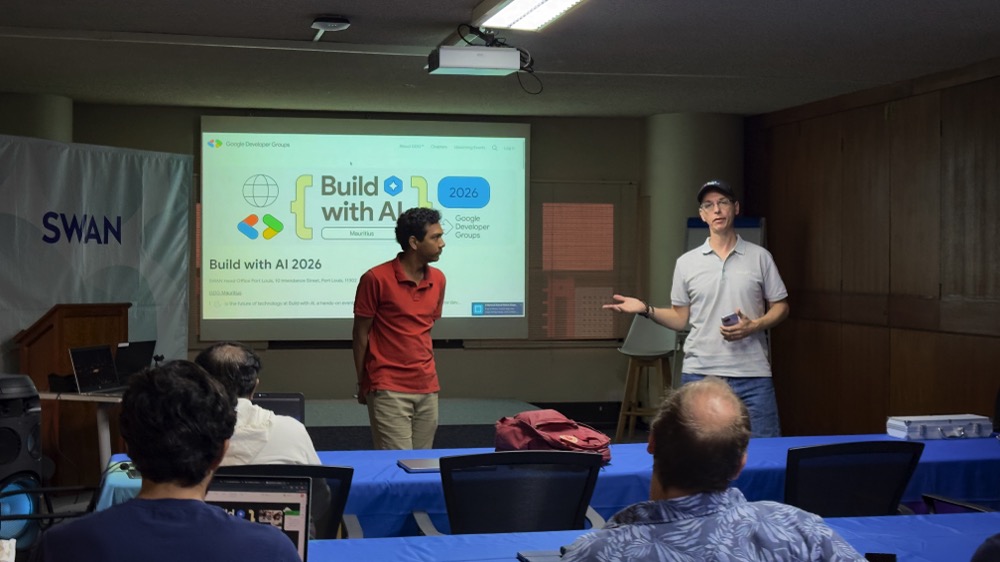 Build with AI 2026 — Mauritius (Jochen & Devesh kick-starting with the opening address)