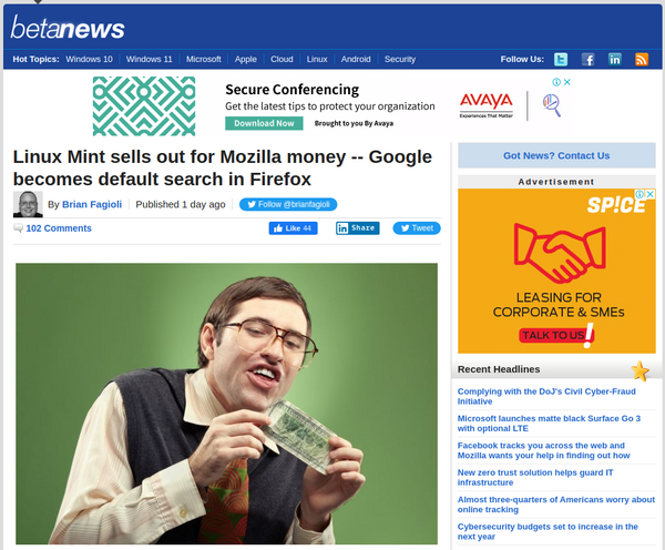 betanews.com screenshot taken on 12 Jan 2022